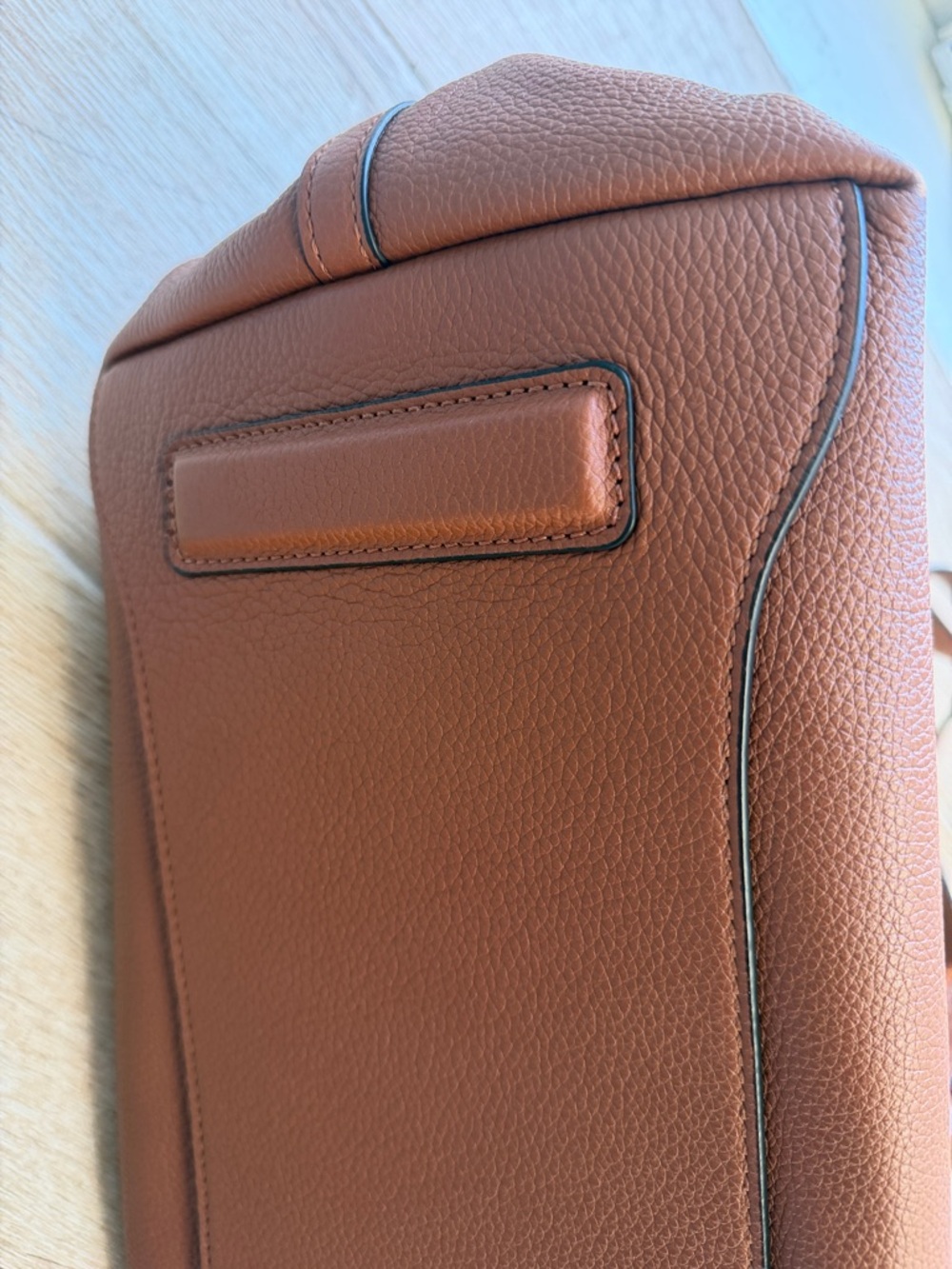 Cognac Leather Tote Bag by Serapian - Picture 4 of 12